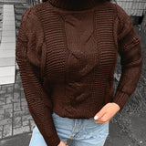 Women's cable-knit turtleneck jumper - Relaxed and warm