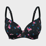 Deep V Lace Trim Full Coverage Push-Up Bra