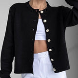 Women’s button-front knit cardigan – Minimalist and easy to layer