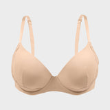 Deep V Lace Trim Full Coverage Push-Up Bra