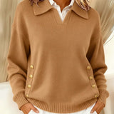 Erminia | Polo Neck Jumper with Buttons