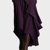 Teresa - Asymmetrical Maxi Dress in Knit with Roll Neck