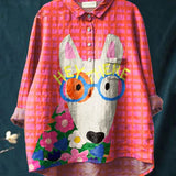 Manon | Women's Artistic Dog Print Everyday Shirt