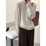 Luxurious Oversized Women's Pullover – Loose-Fitting Sweater in Mohair Blend