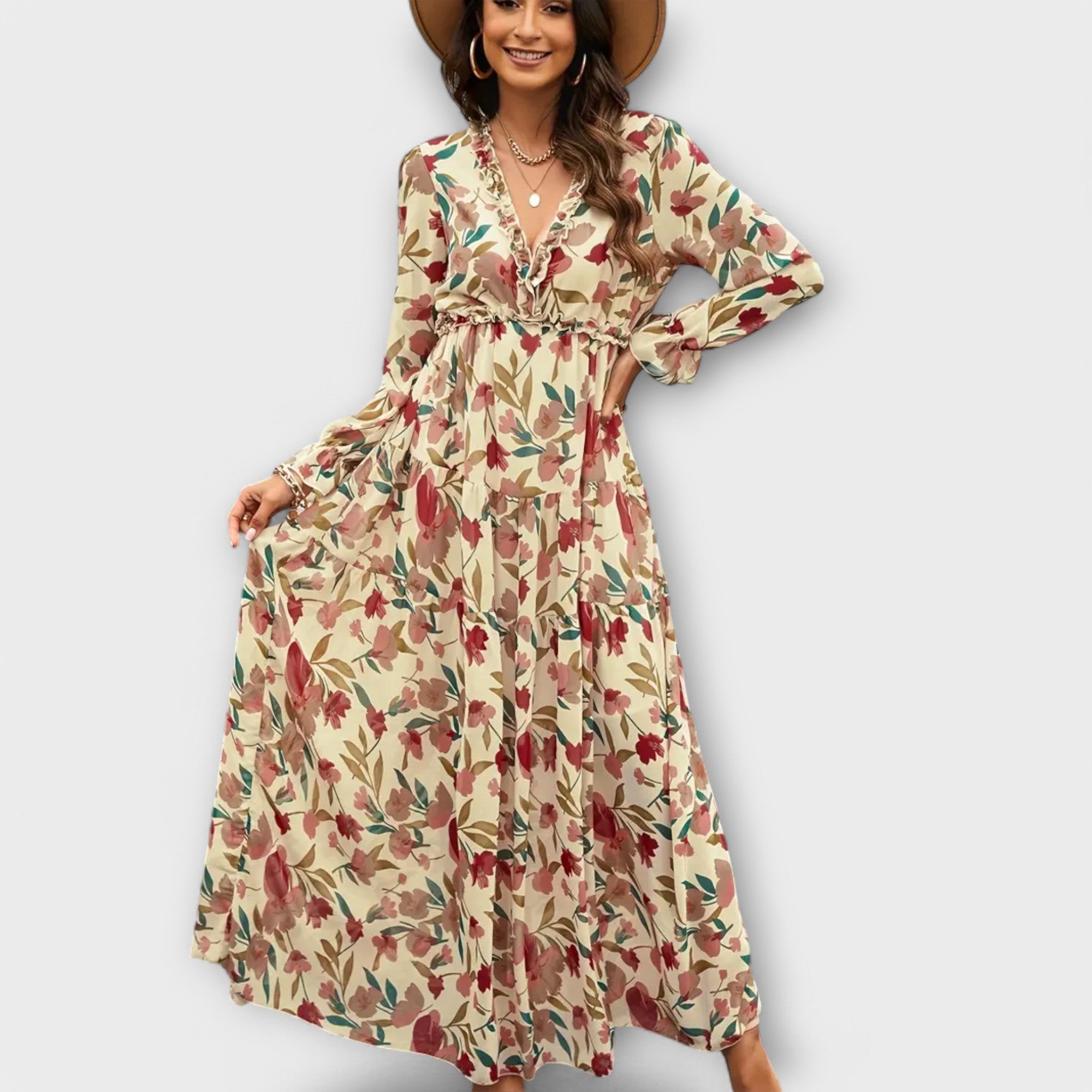 Irina | Lillelise patterned maxi dress
