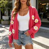 Loose-knit women's cardigan - Soft and colourful
