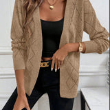 Women’s openwork long-sleeve cardigan - Lightweight and elegant