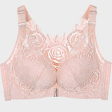 Rose Embroidery Front Closure Bra