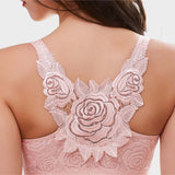 Rose Embroidery Front Closure Bra
