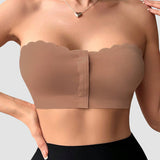 Strapless Front Closure Leopard Print Bra