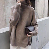 Loose and Cozy Turtleneck Sweater for Women – Autumn Winter Outerwear