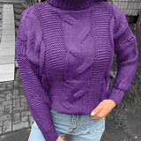 Women's cable-knit turtleneck jumper - Relaxed and warm