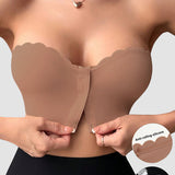 Strapless Front Closure Leopard Print Bra