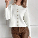 Women’s button-front knit cardigan – Minimalist and easy to layer