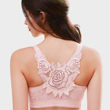Rose Embroidery Front Closure Bra