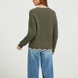 Women's Loose-Knit Crewneck Pullover – Versatile and Easy to Wear