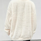 Oversized women's crew-neck sweater - Soft and casual