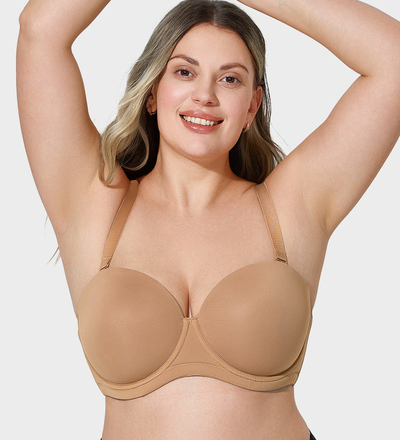 Versatile Moulded Cup Underwire Bra with Removable Straps