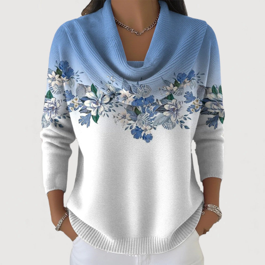 Aurora | Floral Jumper with High Neck