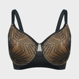 Leaf Pattern Lace Full Coverage Unlined Push Up Bra