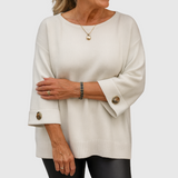 Women's Mid-Length Sleeve Sweater with Round Neck – Soft and Elegant Knitted Sweater