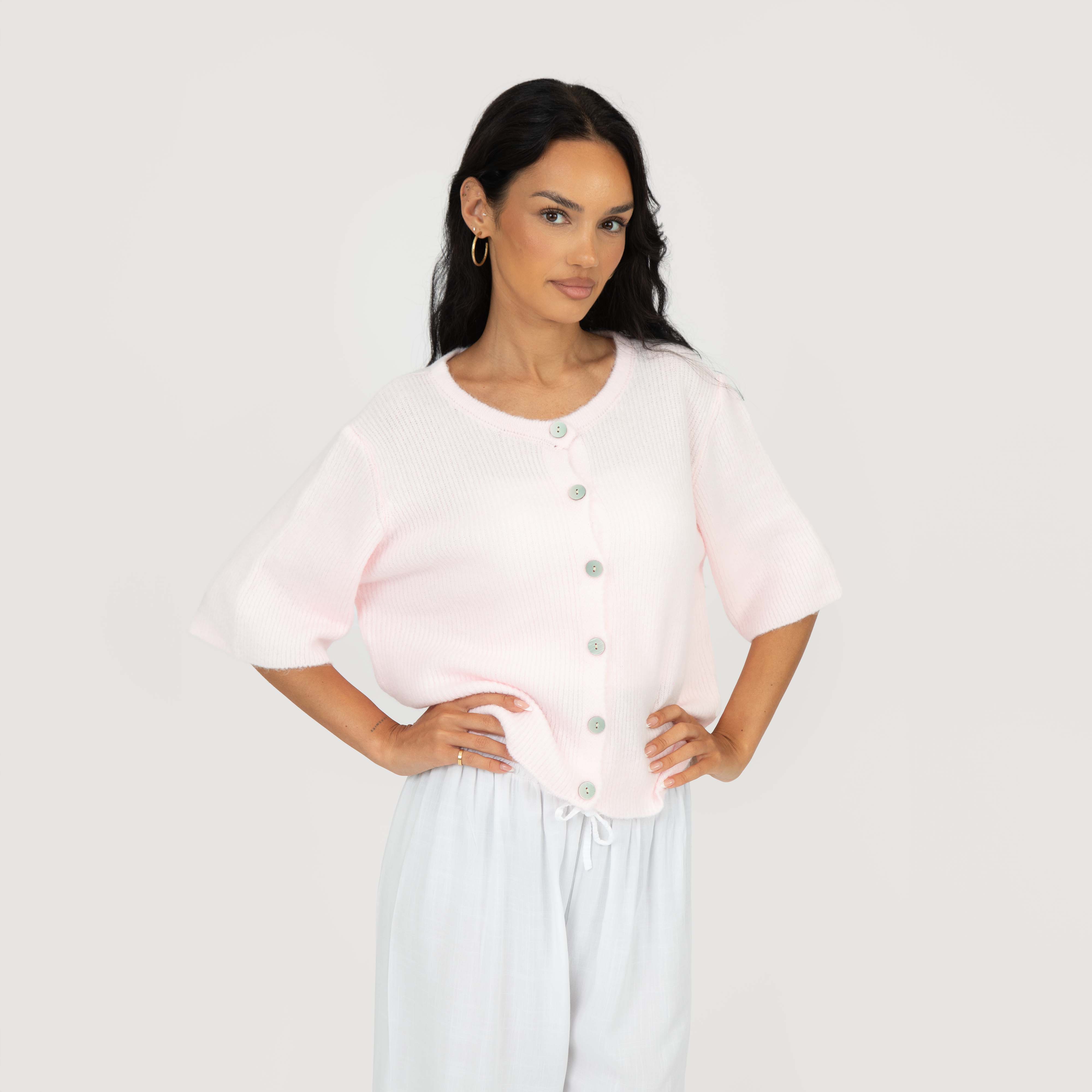 Short Sleeve Knitted Cardigan