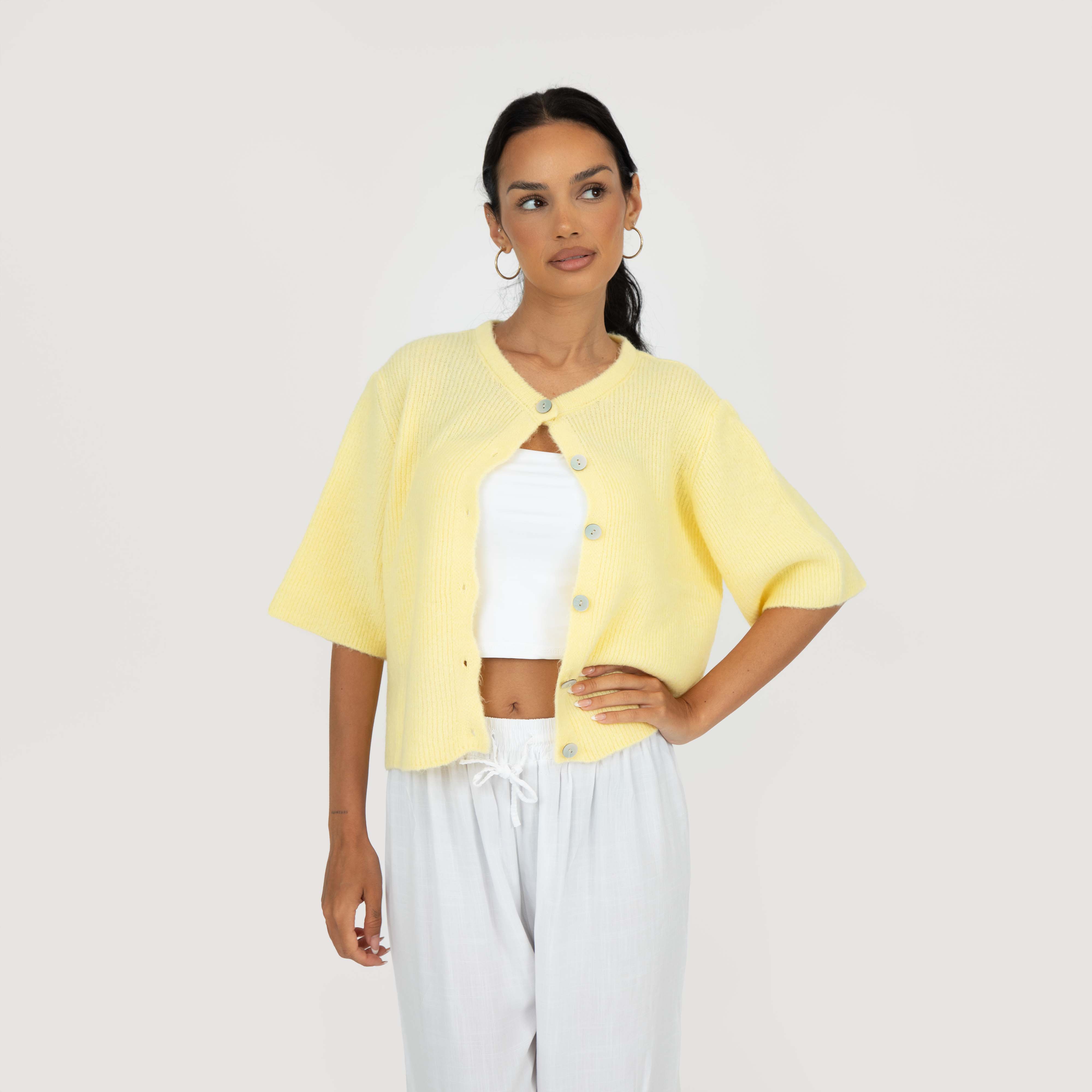 Short Sleeve Knitted Cardigan