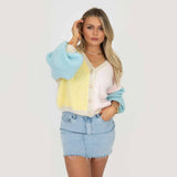 Pastel Velvet Oversized Cardigan