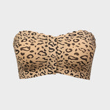 Strapless Front Closure Leopard Print Bra