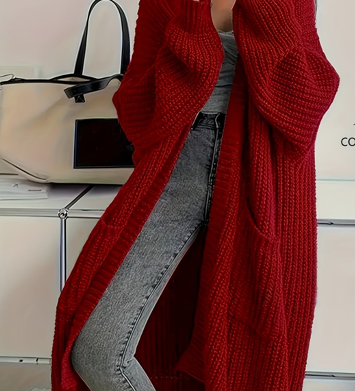 Oversized Open Women's Cardigan – Long Cozy Knit