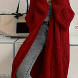 Oversized Open Women's Cardigan – Long Cozy Knit