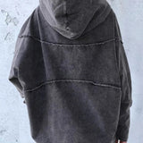 Women’s Hooded Sweatshirt with a Washed Denim Effect – Relaxed and Modern