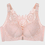 Rose Embroidery Front Closure Bra