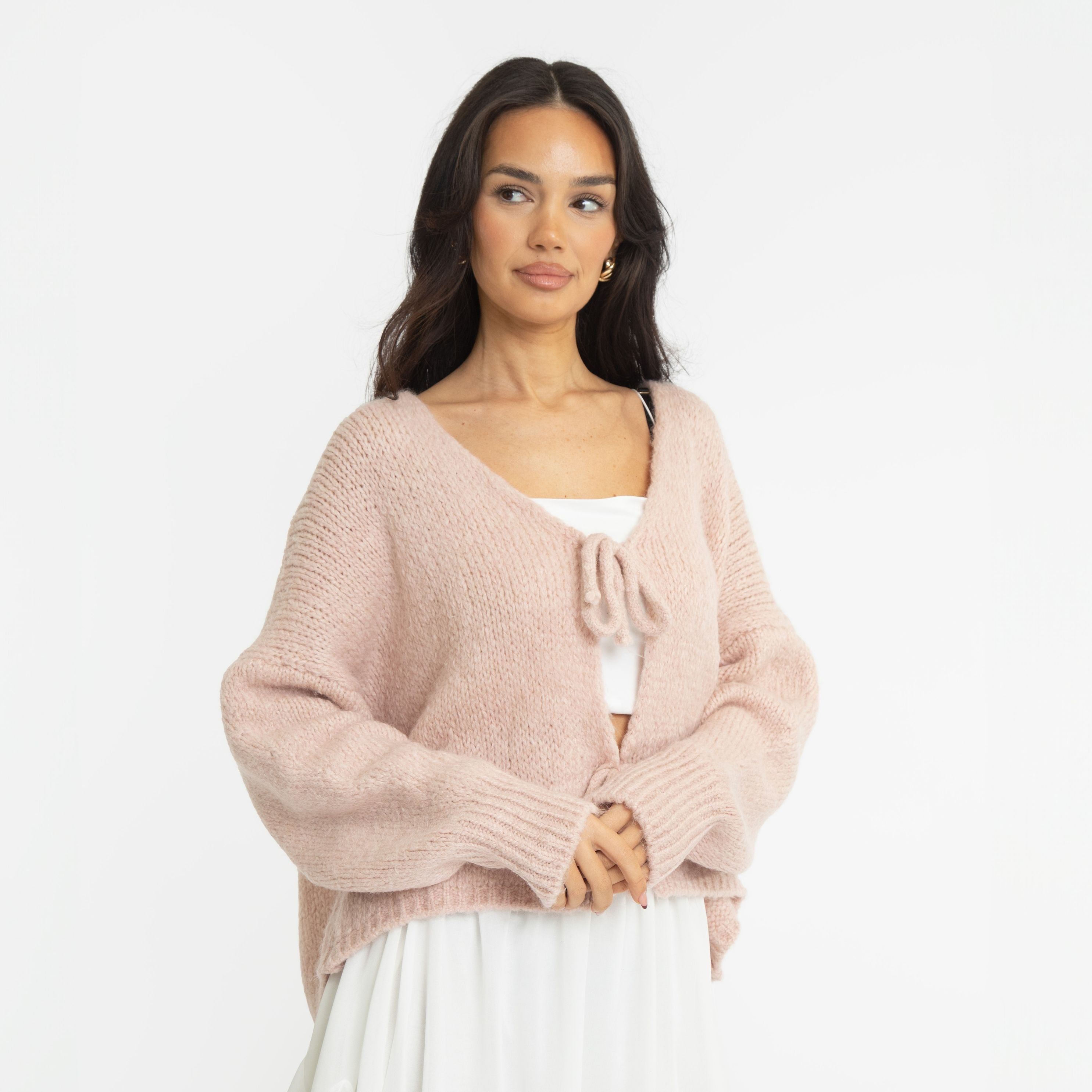 V-Neck Bow Cardigan