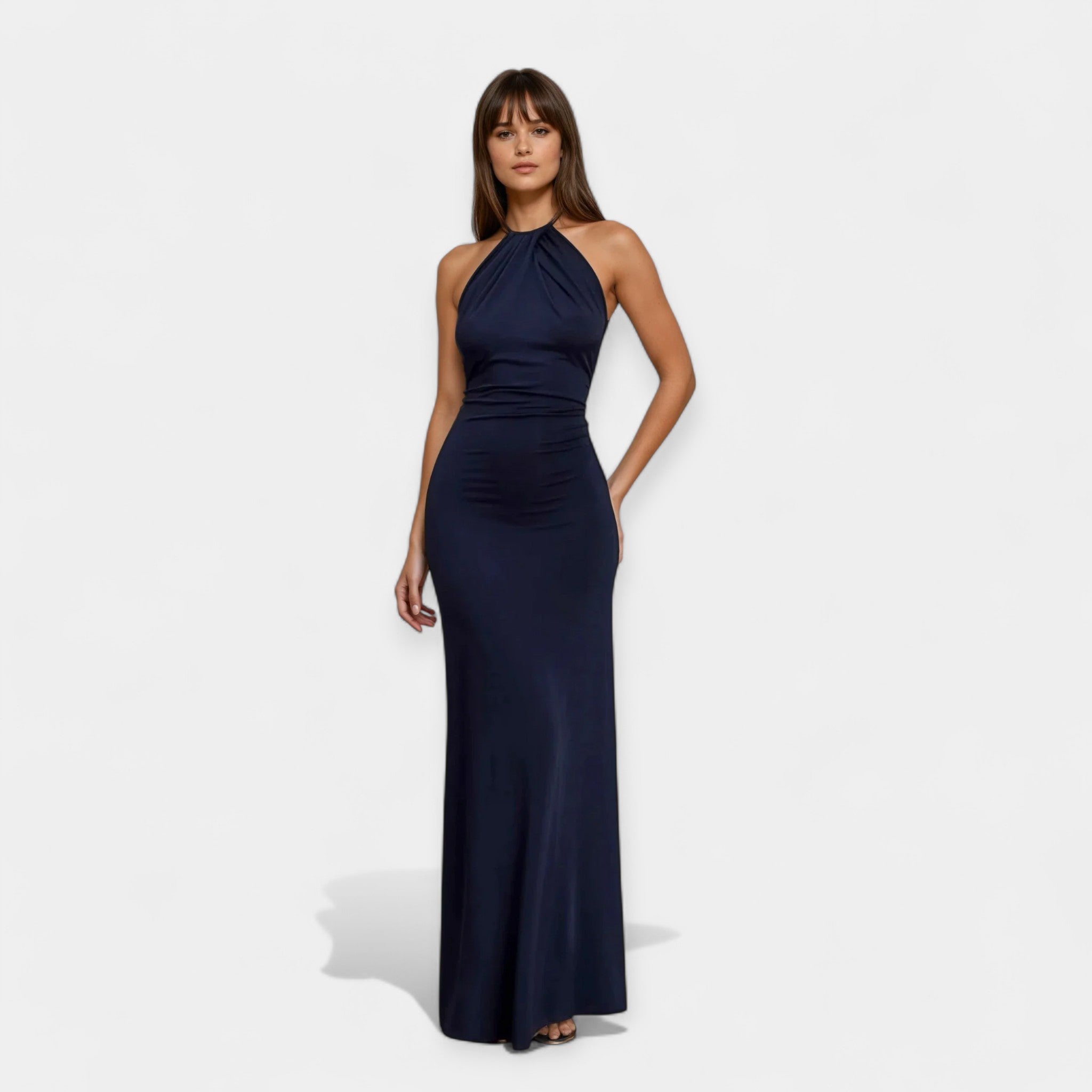 Filipa | Maxi Dress with Lipstick Collar