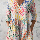 Noelle | Long Blouse with Striking Pattern