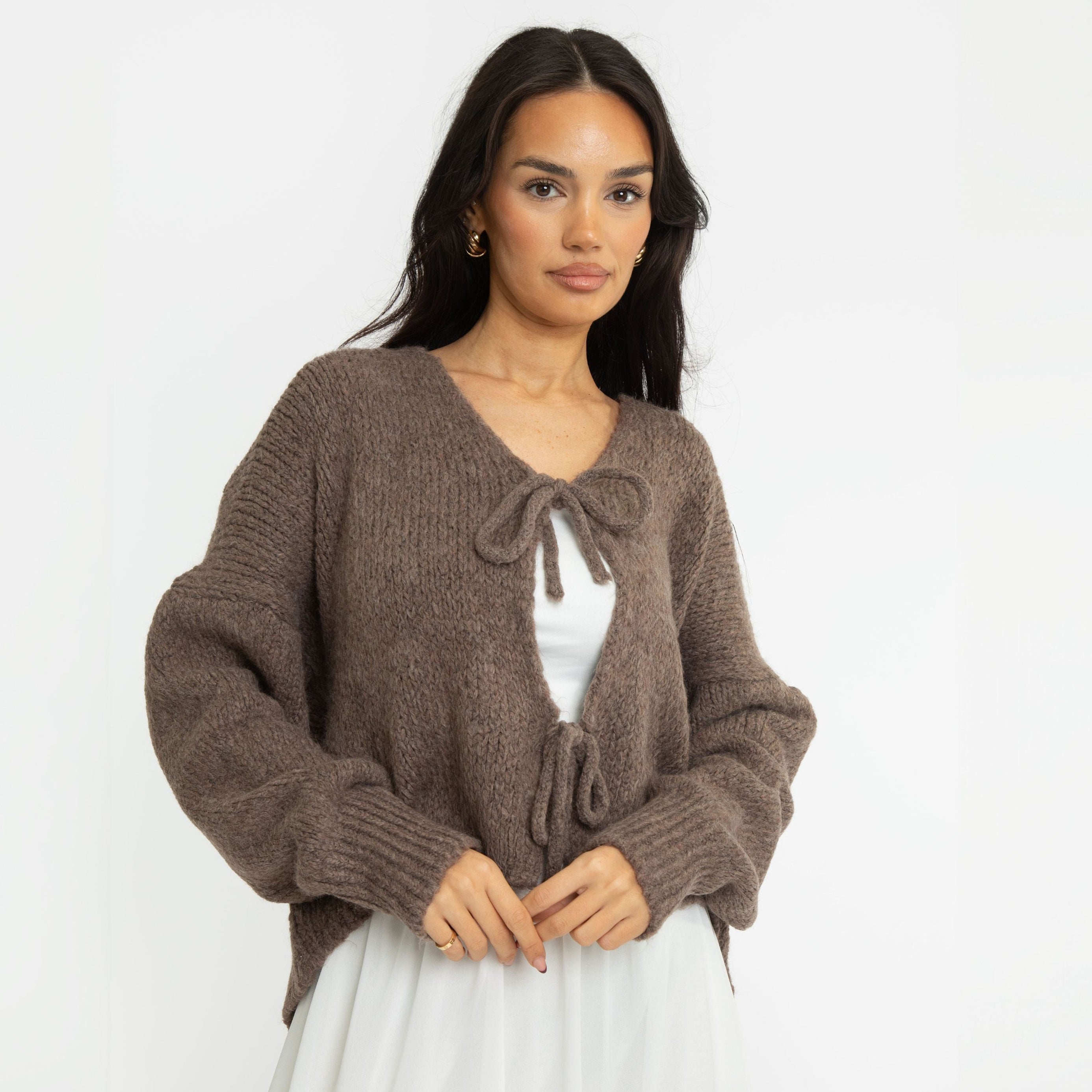V-Neck Bow Cardigan