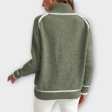Christine | Luxurious Olive-Coloured Knitted Sweater