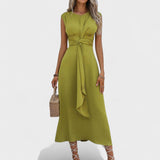 Emilia | Elegant maxi dress with no sleeves and a round neckline
