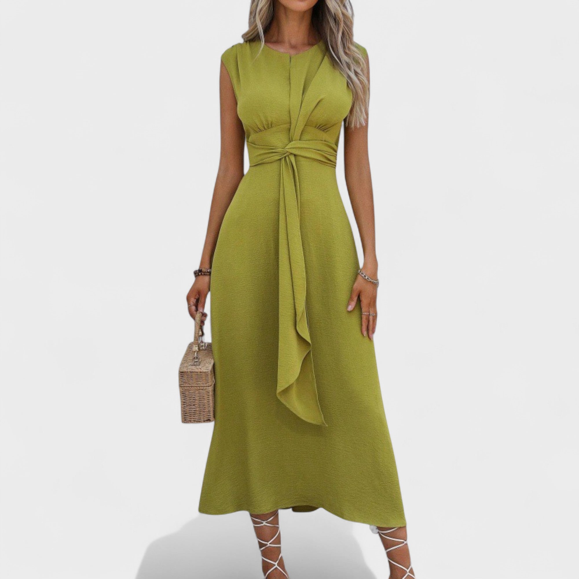 Emilia | Elegant maxi dress with no sleeves and a round neckline