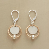 Chic gold and silver earrings with pearls