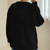 Knitted zip-up sweater for women