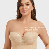Smooth Lace Longline Strapless Underwire Bra