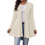 Women's Striped Brushed-Knit Cardigan – A Casual, Soft, and Comfortable Design, Ideal for Everyday Layering