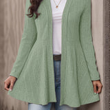 Women's Striped Brushed-Knit Cardigan – A Casual, Soft, and Comfortable Design, Ideal for Everyday Layering