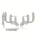 Elegant Earrings with Three Claw Set Rhinestones