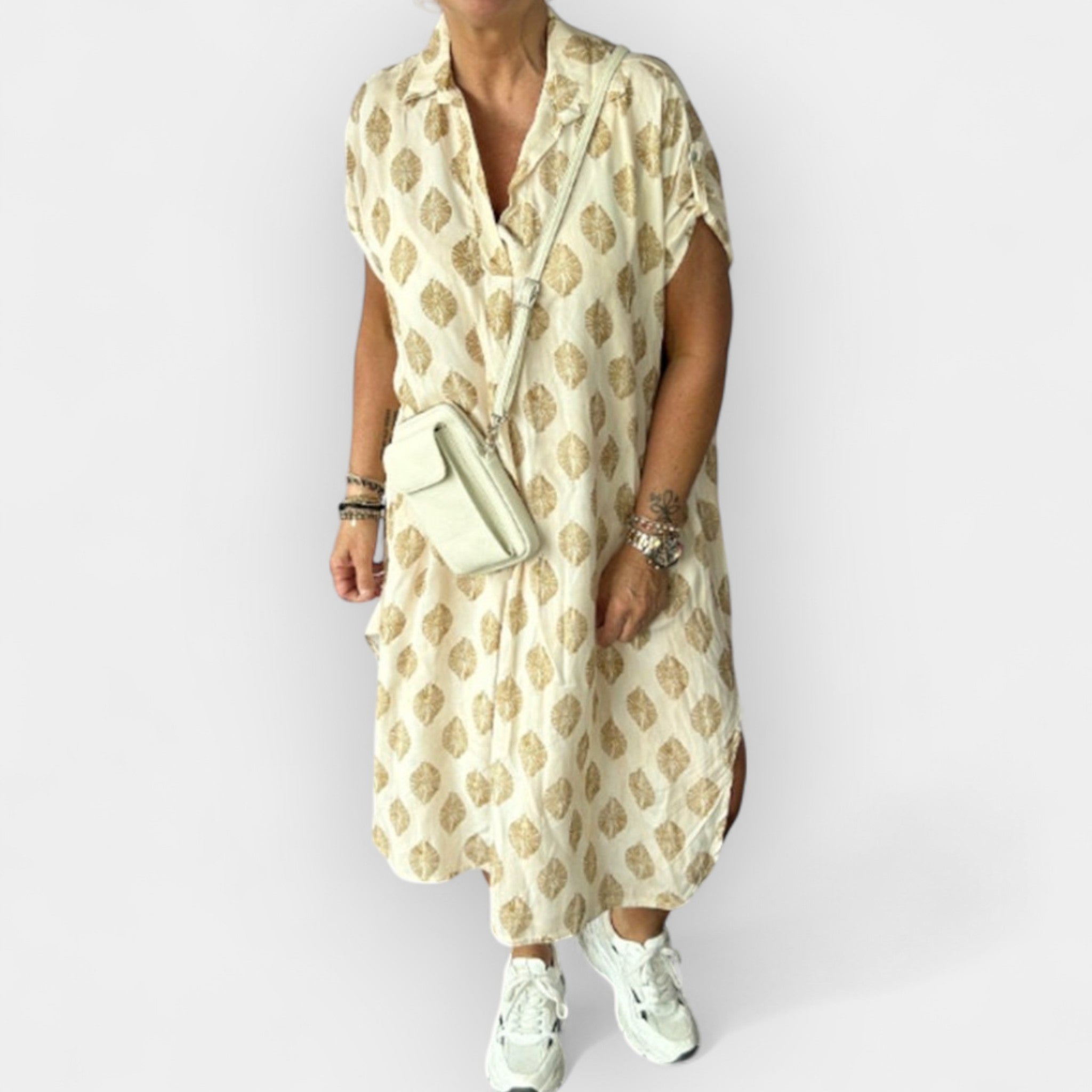 Kadli | Summer Dress with Collar and Light Line