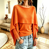 Women's Imitation Shawl Two-Piece Knit Sweater – A Chic, Layered, and Cozy Style