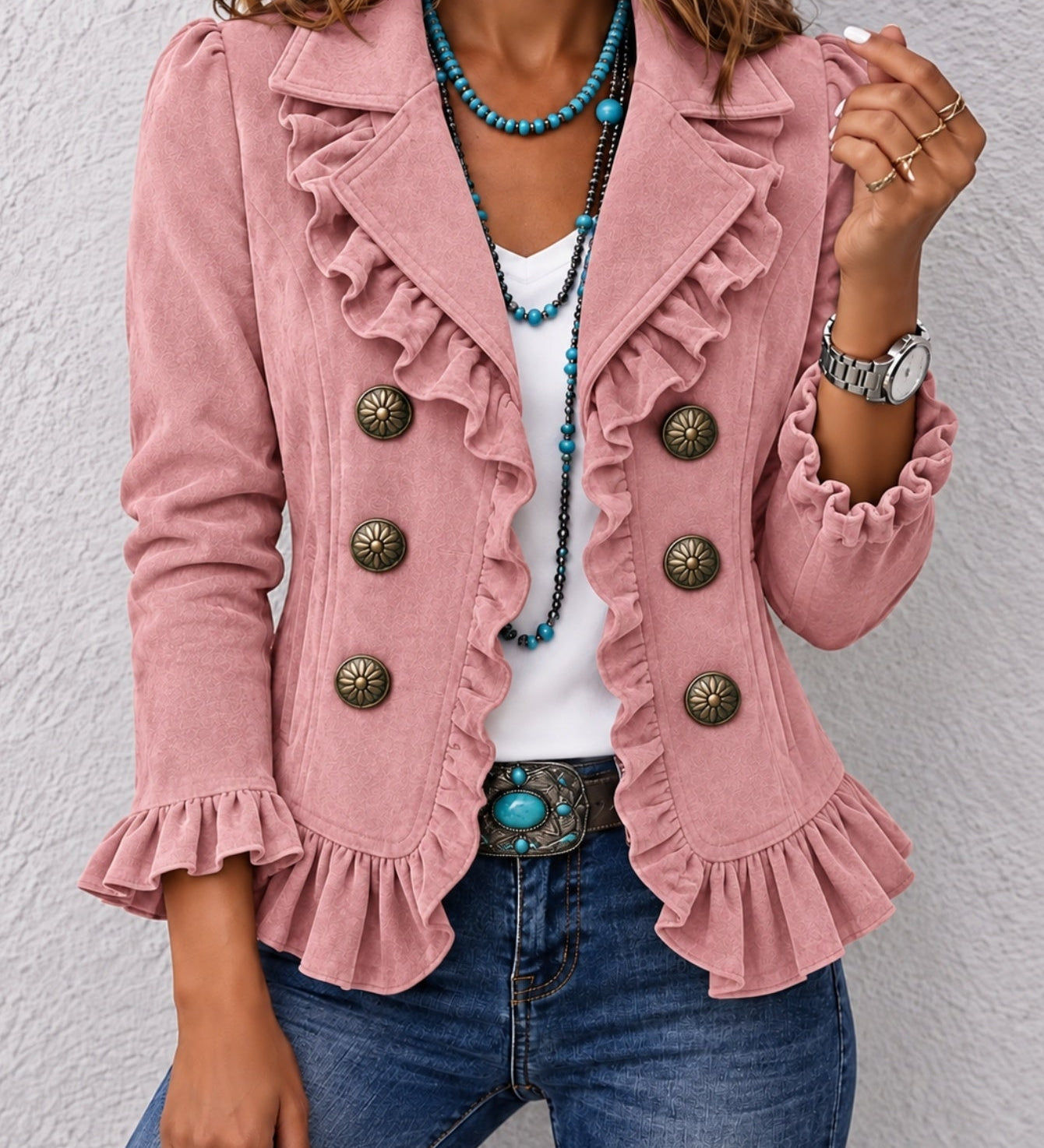Women's button-front long-sleeve cardigan - Soft and colourful