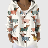 Domitille - Comfortable Hooded Cardigan in Knit